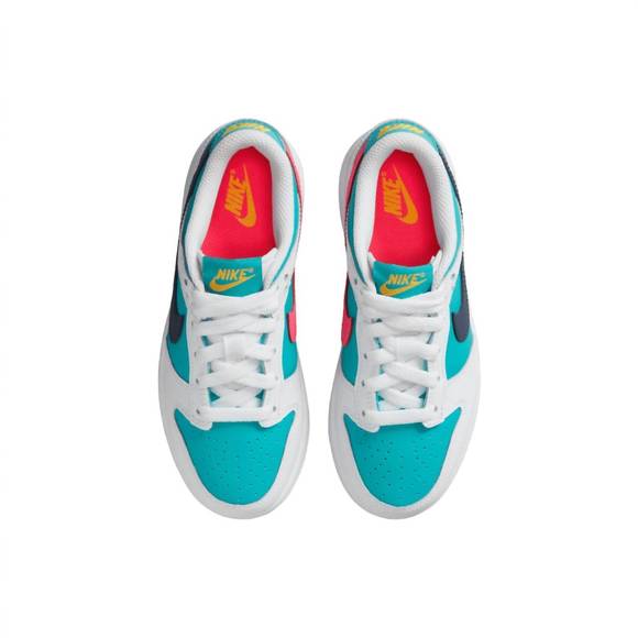 NEW NIKE kids' dunk low shoes in dusty cactus/thunder blue/white - Picture 2 of 2